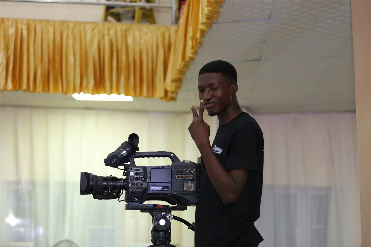 A Flammy camera operator working on a production